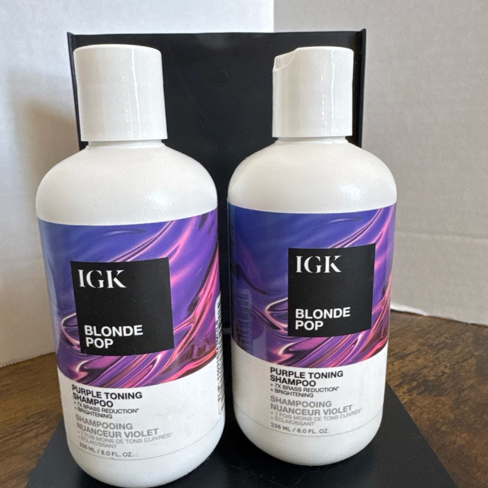 IGK Blonde Pop Purple Toning Shampoo 8 oz QTY 2 Brightening NEW.